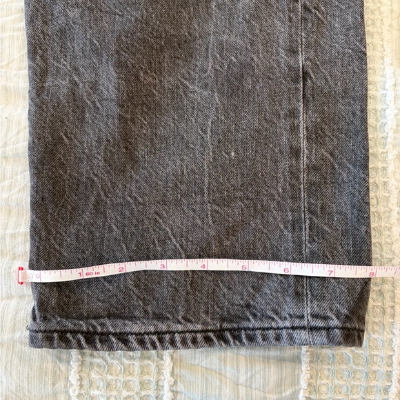 American Eagle Womens Wide Leg Baggy Jeans Size 8 Short Stone Wash Black - Picture 2 of 6